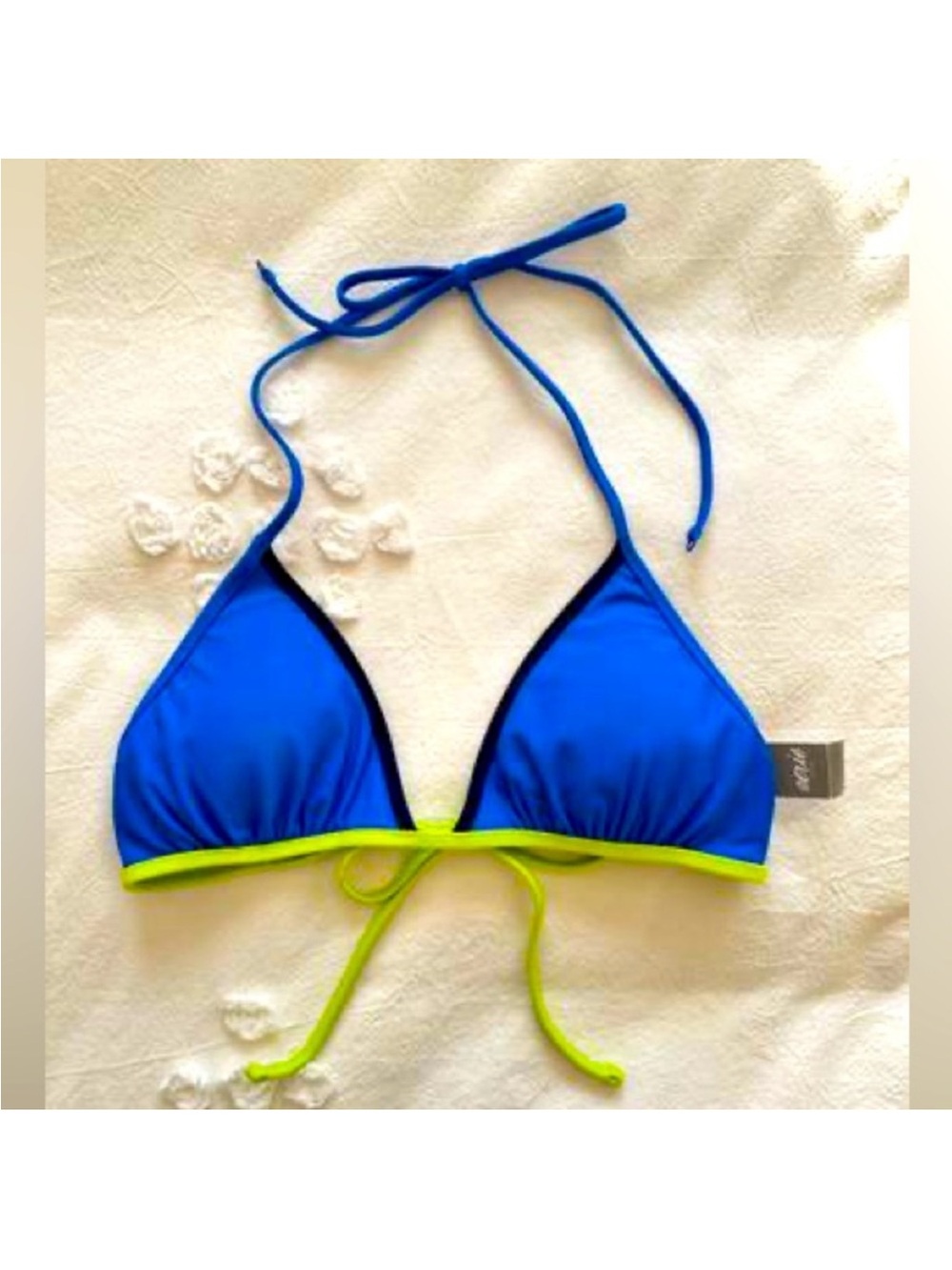 Aerie Blue & Green Triangle Swim Bikini Top Small